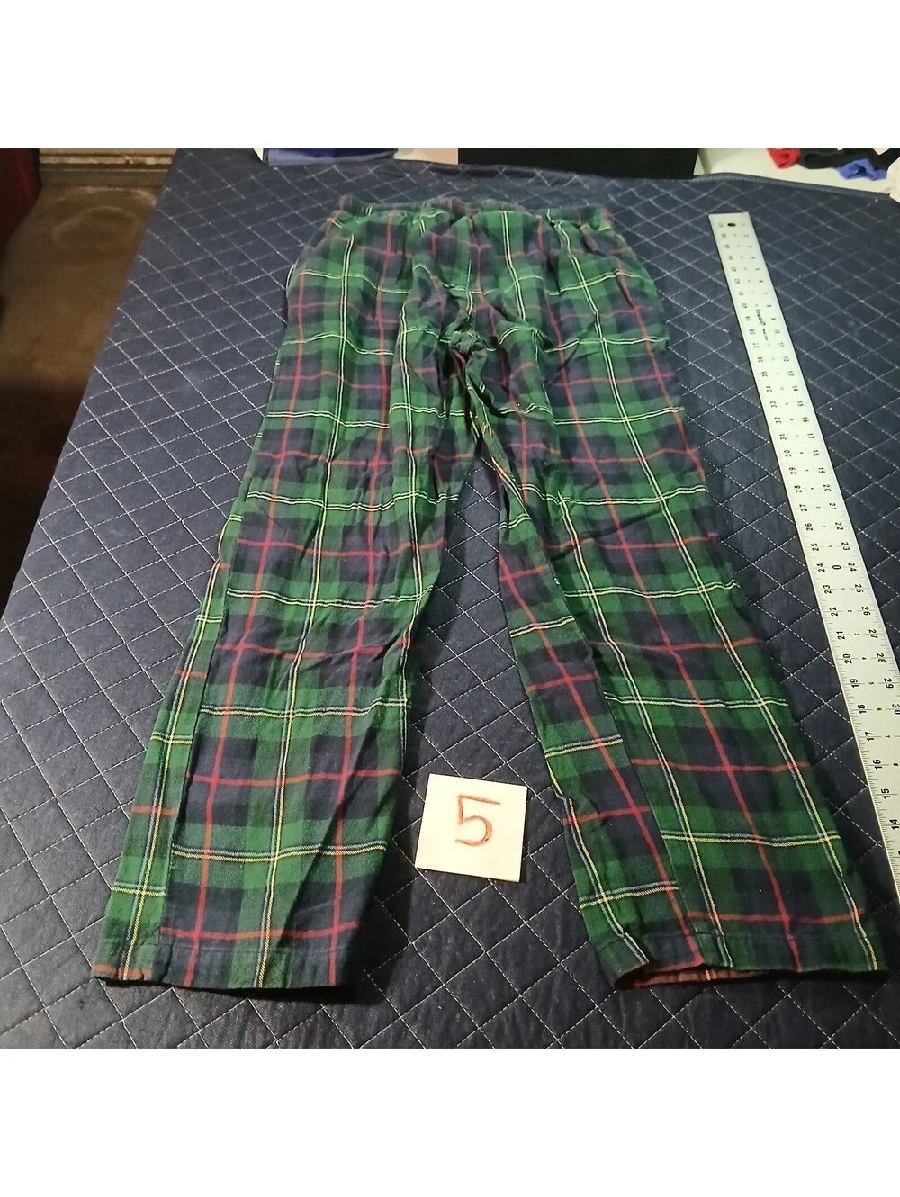 Polo Ralph Lauren Plaid Pajama Pants Green Red Cotton Lounge Bottoms M Medium